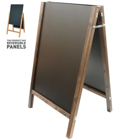 Straight Top Chalkboard A Board with Reversible Panels